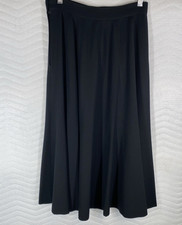 Fantastica gonna a cerchio tromba 12 pannelli in crepe di lana nera Preloved 8