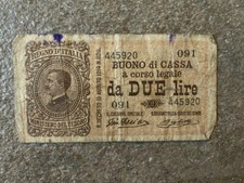 ITALY BANKNOTE CASHIER 2 LIRE