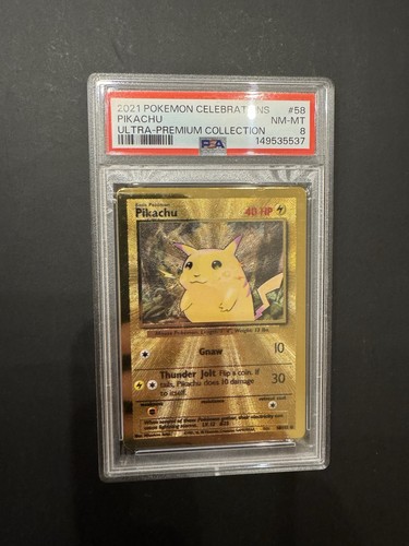Pikachu gold metal psa - psa, nm-mt