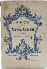 libretto giacomo puccini manon lescaut dramma lirico 4 atti teatro
