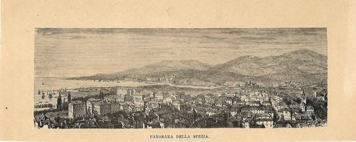 Stampa antica spezia veduta - la,