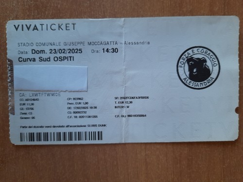 Biglietto ticket calcio - ticket,