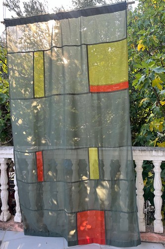Tenda patchwork trasparente