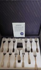 ANTICO SERVIZIO POSATE DOLCE O FRUTTA 12 PEZZI IN ACCIAIO PLACCATO IN ORO 24k 