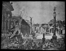 ANTIQUE Magic Lantern Slide THE FORUM RESTORED C1890 ILLUSTRATION ROME ROMANS
