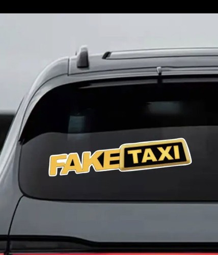 Fake taxi car - car, sticker,