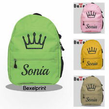 Zaino bambina Trekking Personalizzato Glitter Corona e qualsiasi nome Zainetto t