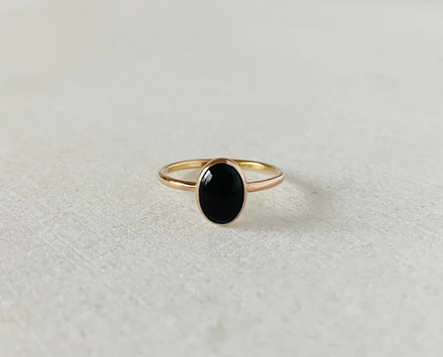 Anello onice nera lega oro - anello, nera,