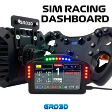 GRD3D Sim Racing Dashboard - 5-Inch Touch Display, 16 RGB LEDs for RPM & Alerts,