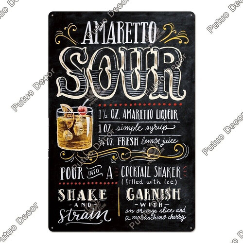 Insegna latta metallo amaretto - latta,