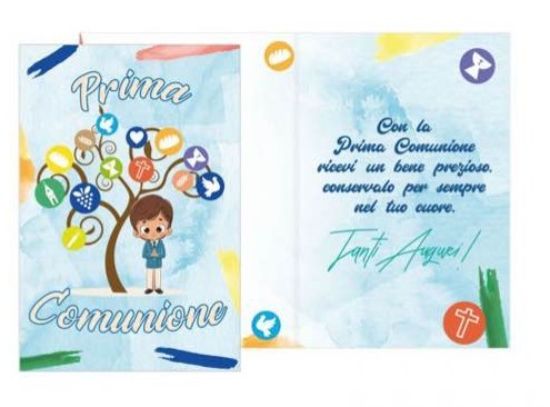 Biglietto auguri comunione - di,