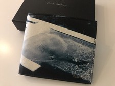PORTAFOGLIO UOMO PAUL SMITH "FOTO DI PAUL" STAMPA NUOTO NERO CARTA DI CREDITO NUOVO CON ETICHETTE