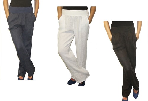 Pantalone lino elastico - pantalone,