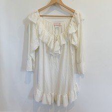 Camicia da notte vintage Tiffany's Closet donna OSFA XL panna balza volant pirata