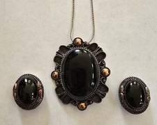 Ciondolo spilla onice argento