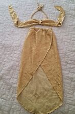 Costume Carnevale Sirena Bambina Paiette Colore Oro Giallo 7 Anni  Fatto A Mano 