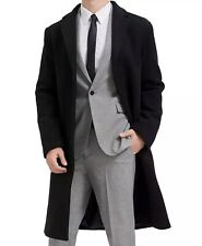 Soprabito Uomo giacca Cappotto Taglia L Nero Elegante NUOVO