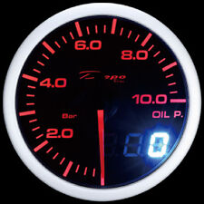 Manometro Strumento 52mm DEPO Pressione Olio 0-10 BAR 1x1 Ambra Bianco