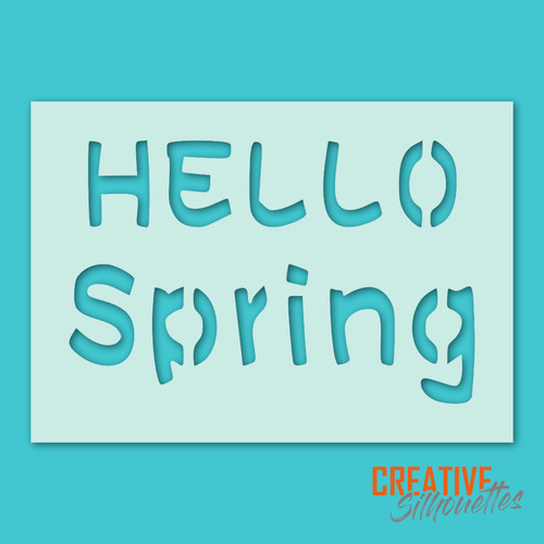 Hello spring stencil premium - -,