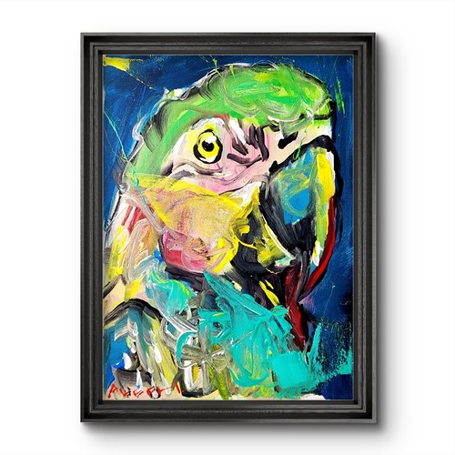 Quadro pappagallo astratto