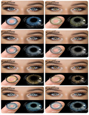 Lentille de contact colorées 14,2 mm annuelles souples 38% eau yeux étui offert