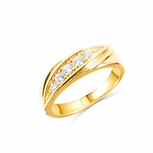 Anello fascia cinque pietre