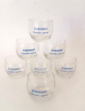 ♥ 6 BICCHIERI IN VETRO PUBBLICITARI BIANCOSARTI L'APERITIVO VINTAGE ANNI 60 70