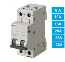 SIEMENS INTERRUTTORE MAGNETOTERMICO 6A 10A 16A 20A 25A 32A  5SL35 1P+N 4500KA