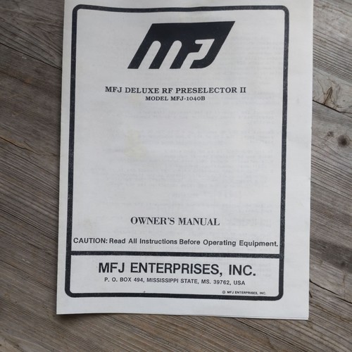 Mfj 1040b deluxe - deluxe, rf