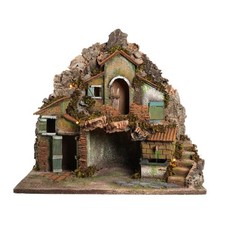 Presepe con fontana e luci