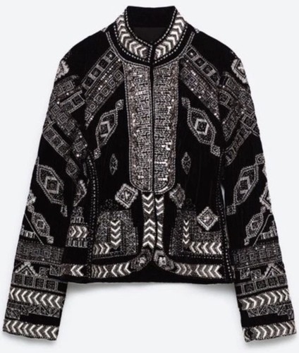 Zara giacca nera velluto - nera,