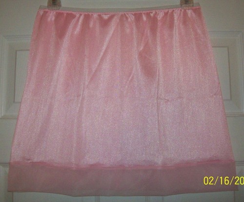 Pink nylon tricot - half, slip