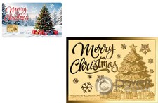 CARTOLINA ALBERO DI NATALE 1/1000 oz moneta oro 3000 franchi Ciad 2024