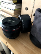 Obiettivo Canon EF 50mm f/1.2 L USM come nuovo, custodia e paraluce originali