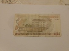 1 banconota 20 SCHILLING scellini zwanzig 1986 MORITZ DAFFINGER austria venti