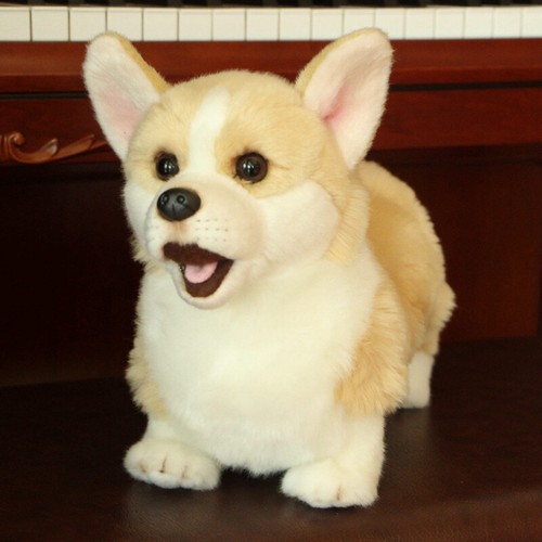 Peluche cane corgi simulato