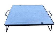 PIETRA LAVICA PIASTRA OLLARE BISTECCHIERA GAS CARBONE LEGNA 50x40 cm CON GAMBE