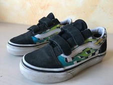 SCARPE SHOES VANS old skool scacchi strappo fiamme  NERO  UNISEX TAG : 28