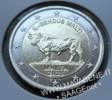 MALTA 2025 BUE MALTESE TORO MONETA 2 EURO NUOVA FDC DA ROTOLINO