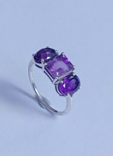 Anello con pietre ametista - con,