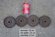 set 4 piccole ruote carrello in ghisa ruota - 12 cm - CONSEGNA GRATUITA