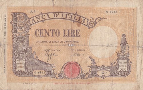 100 lire tipo barbetti decreto - 100,