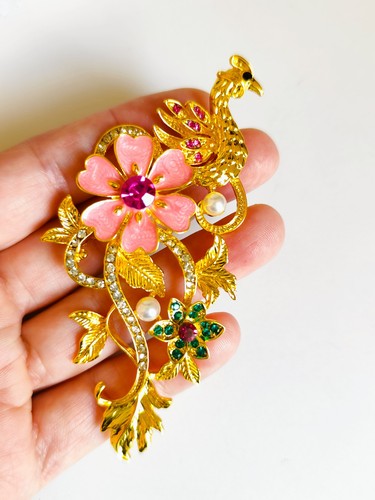 Grande broche phénix paon - grande,