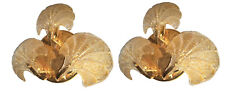 Bellissima Coppia applique vintage tre foglie murano oro pair Sconces gold