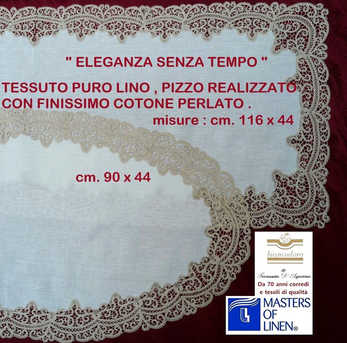 Striscie lino pizzo tombolo - 2,