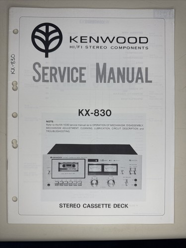 Vintage kenwood service - service, manual