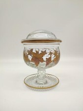 73931 Coppa da caviale in cristallo con decoro foglie uva