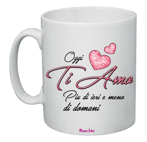 Tazza mug 8x10 scritta amo - mug, ti