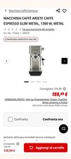 Ariete Espresso Slim Metal 1381/10 Macchina da Caffè-espresso- Argento