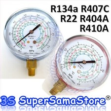 3S MANOMETRO ALTA BASSA PRESSIONE GAS REFRIGERANTE R410A R134a R407C R404A R32